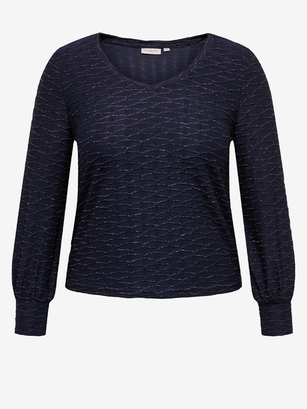 ONLY CARMAKOMA Temno modra ženska vzorčasta bluza ONLY CARMAKOMA Astra