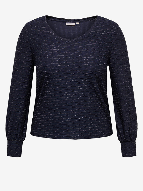 ONLY CARMAKOMA Temno modra ženska vzorčasta bluza ONLY CARMAKOMA Astra
