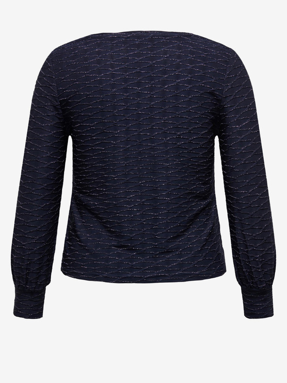 ONLY CARMAKOMA Temno modra ženska vzorčasta bluza ONLY CARMAKOMA Astra