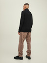 Jack & Jones Črn moški pulover Jack & Jones Perfect z rebrasto zadrgo