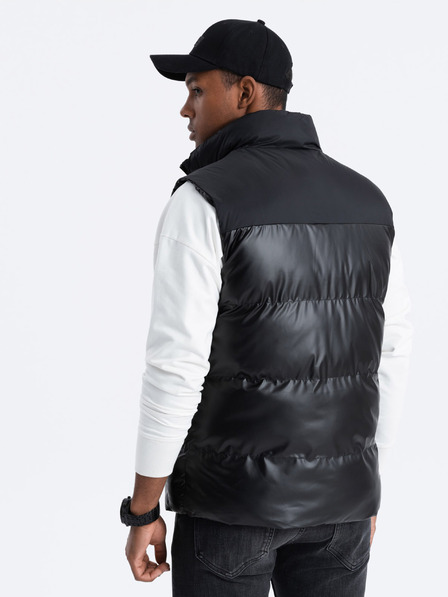 Ombre Clothing Črn moški prešiti telovnik Ombre Clothing