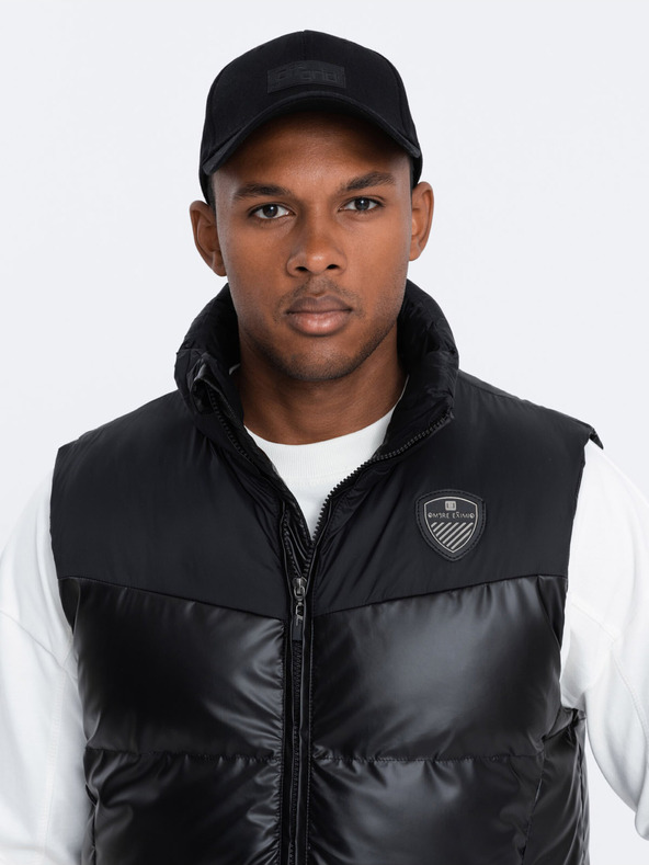 Ombre Clothing Črn moški prešiti telovnik Ombre Clothing