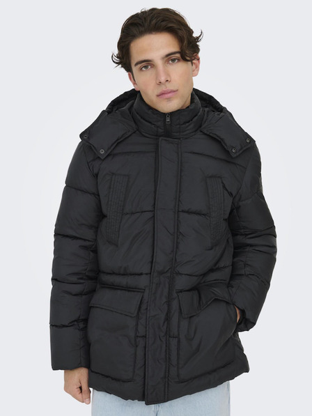 ONLY & SONS Črna moška prešita jakna ONLY & SONS Arwin