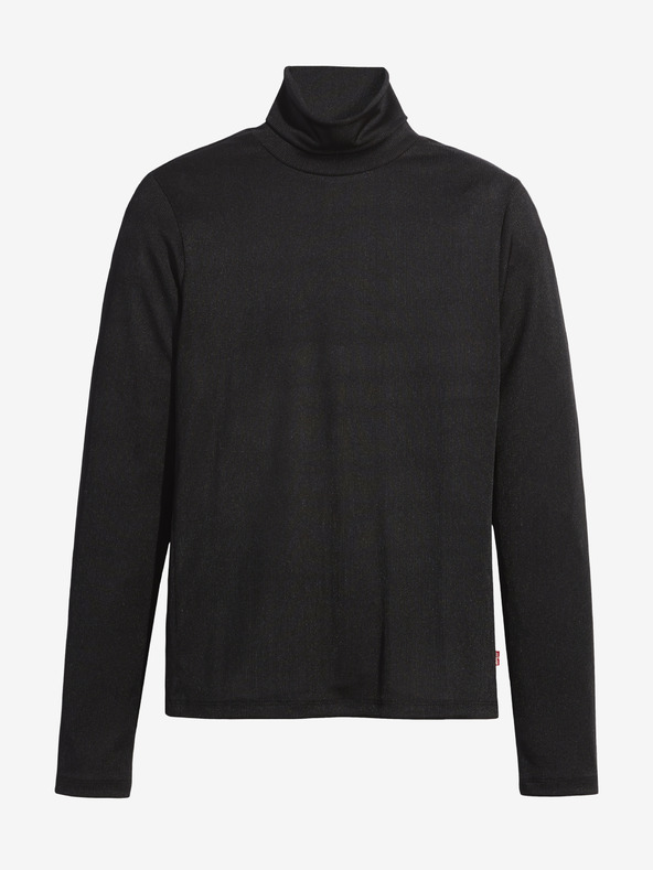 Levi's® Črna ženska majica z rebrastim rolojem Levi's® Oriel