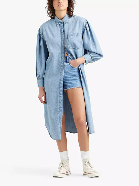 Levi's® Svetlo modra ženska srajčna midi obleka iz džinsa Levi's® Osteria Duster