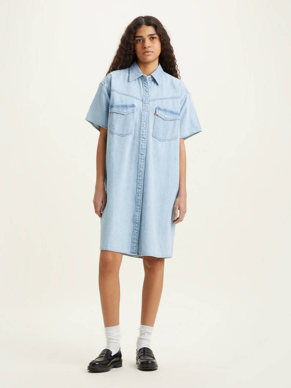Levi's® Svetlomodra srajčna obleka iz džinsa Levi's® Elowen Western
