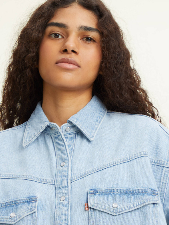 Levi's® Svetlomodra srajčna obleka iz džinsa Levi's® Elowen Western