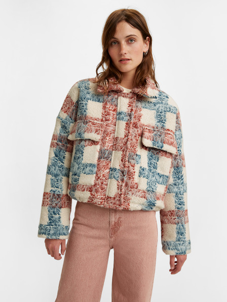 Levi's® Bež ženska karirasta jakna Levi's® Sherpa
