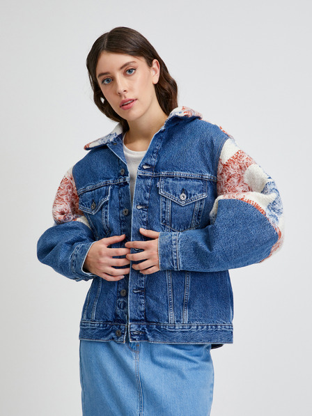 Levi's® Bež in modra ženska karirasta jakna iz džinsa Levi's® Wedge