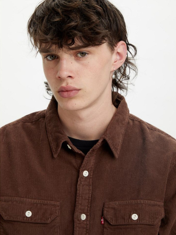 Levi's® Temno rjava moška majica Levi's® Jackson Worker iz manšestra