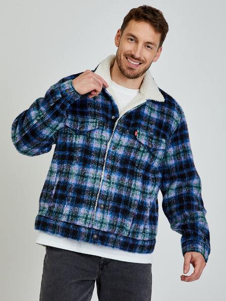 Levi's® Modra moška kockasta srajca Levi's® iz volnene mešanice