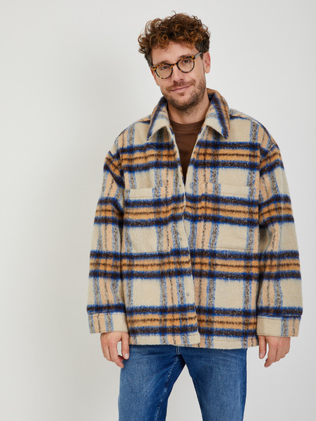 Levi's® bež moška srajčna jakna Levi's® Portola v karirastem vzorcu iz volnene mešanice