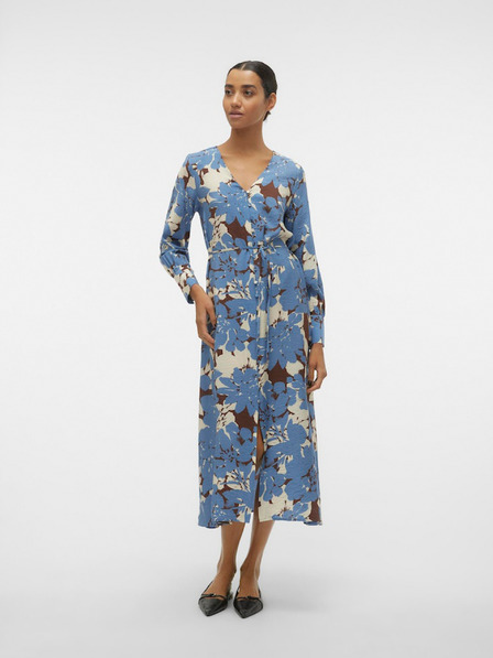 Vero Moda Modra ženska cvetlična obleka Vero Moda Berta