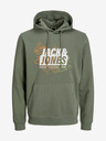 Jack & Jones Zelena moška jopa s kapuco Jack & Jones Map