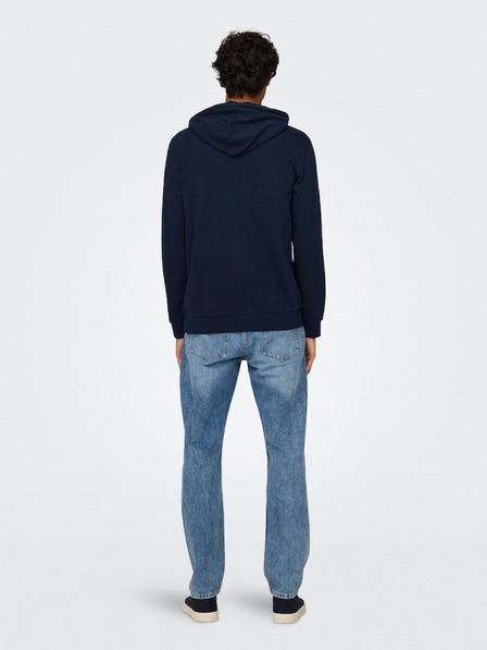 ONLY & SONS Temno modra moška majica s kapuco ONLY & SONS Lenny