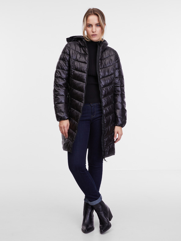 Orsay Črni ženski prešiti plašč ORSAY