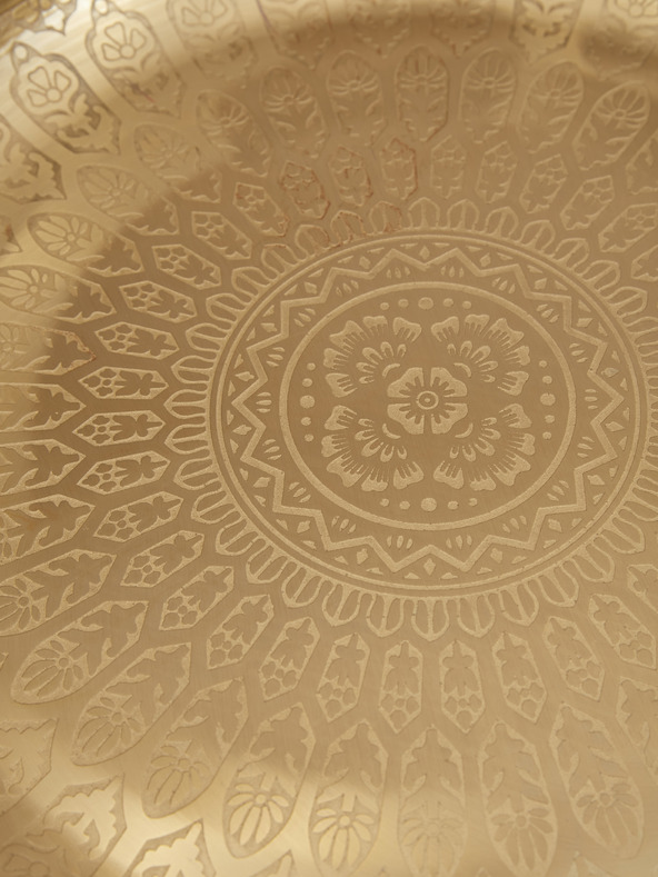 SIFCON Dekorativni kovinski pladenj z vzorcem 42 cm SIFCON v zlati barvi