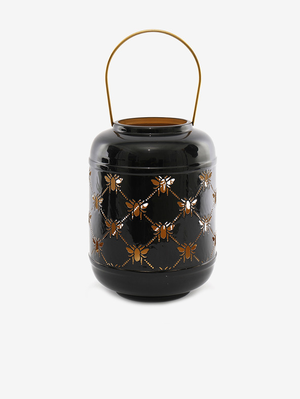 SIFCON Črna kovinska svetilka s čebelami 24x14 SIFCON