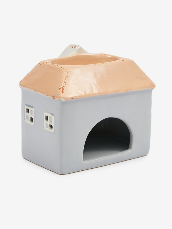 SIFCON Rdeča in siva keramika v obliki hiške 13x12 SIFCON aromaterapevtska svetilka