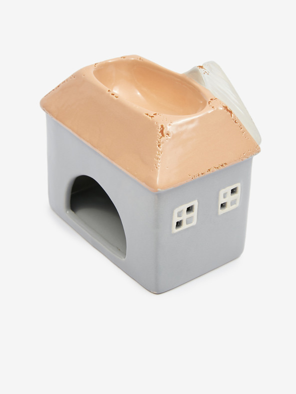 SIFCON Rdeča in siva keramika v obliki hiške 13x12 SIFCON aromaterapevtska svetilka