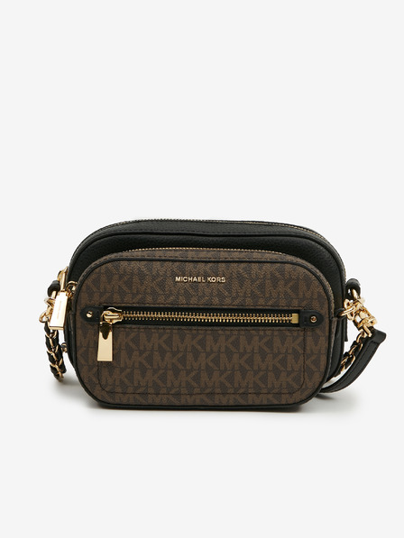 Michael Kors Temno rjava ženska usnjena torbica z naramnicami Michael Kors