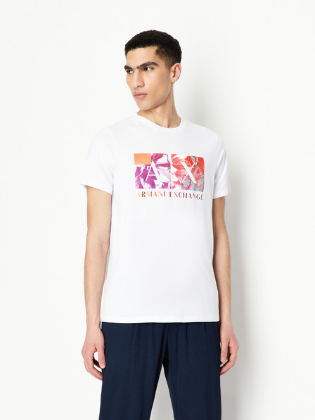 Armani Exchange Bela moška majica s kapuco Armani Exchange