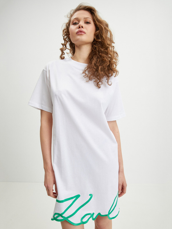 Karl Lagerfeld Bela ženska obleka KARL LAGERFELD