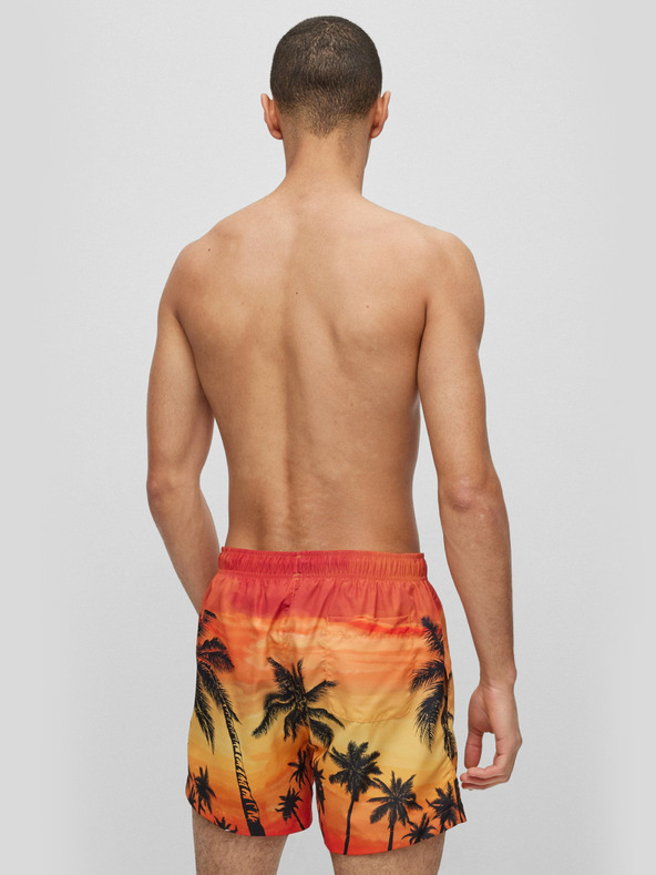 HUGO Oranžne moške kopalke HUGO S-Diego