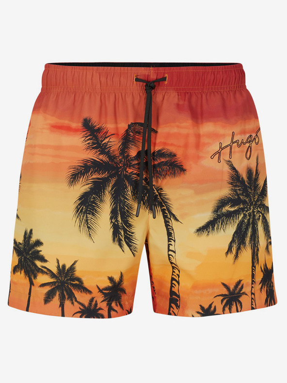 HUGO Oranžne moške kopalke HUGO S-Diego
