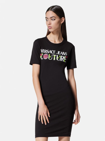 Versace Jeans Couture Črna ženska obleka s plaščem Versace Jeans Couture