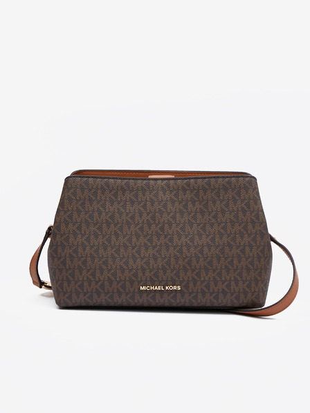Michael Kors Rjava ženska vzorčasta torbica s križem Michael Kors