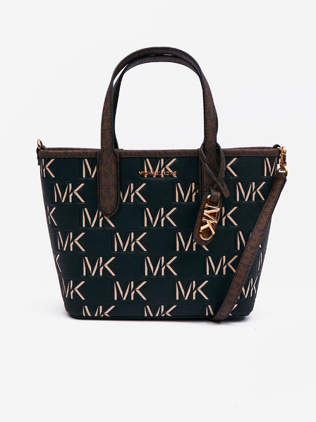 Michael Kors Rjava in črna ženska vzorčasta usnjena torba 2v1 Michael Kors Open Tote Bag
