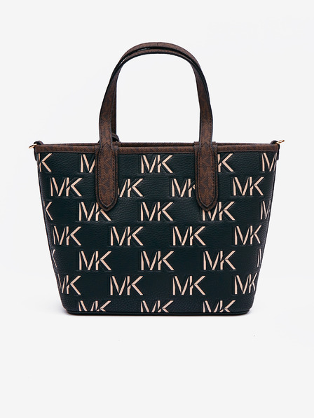 Michael Kors Rjava in črna ženska vzorčasta usnjena torba 2v1 Michael Kors Open Tote Bag