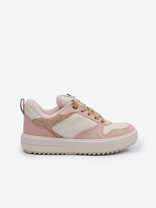 Michael Kors Kremaste in rožnate ženske superge z detajli iz semiša Michael Kors Rumi Lace Up