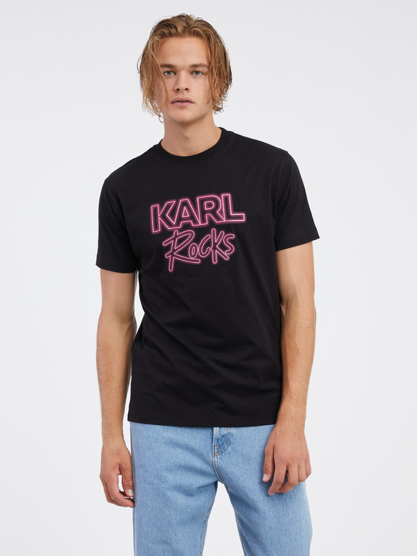 Karl Lagerfeld Črna moška majica KARL LAGERFELD