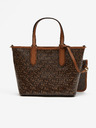 Michael Kors Temno rjava ženska vzorčasta torba Michael Kors XS Open Tote