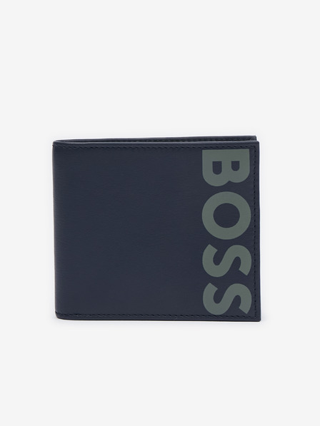 BOSS Temno modra moška usnjena denarnica Hugo Boss