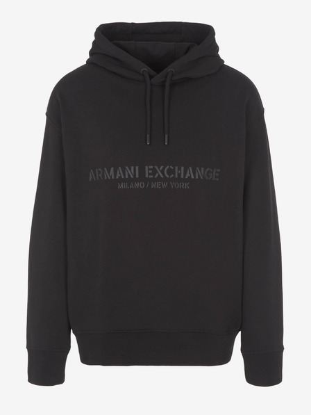 Armani Exchange Črna moška jopa s kapuco Armani Exchange