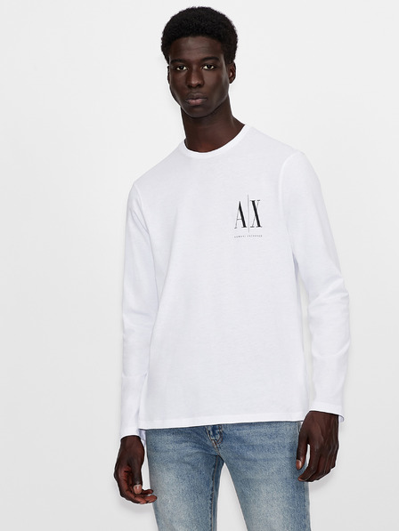 Armani Exchange Bela moška majica z dolgimi rokavi Armani Exchange