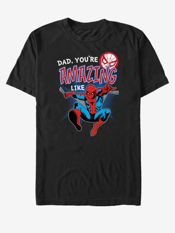 ZOOT.Fan Črna unisex majica ZOOT.Fan Marvel Amazing Like Dad
