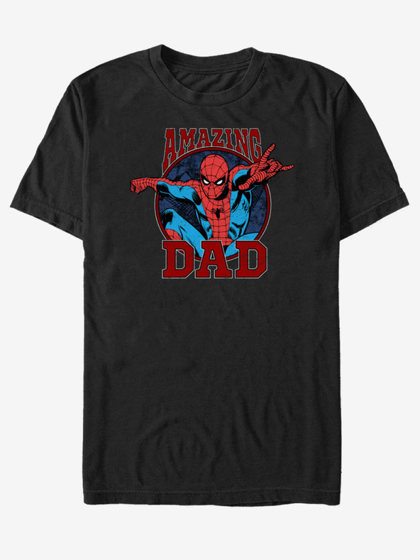 ZOOT.Fan Črna unisex majica ZOOT.Fan Marvel Amazing Dad