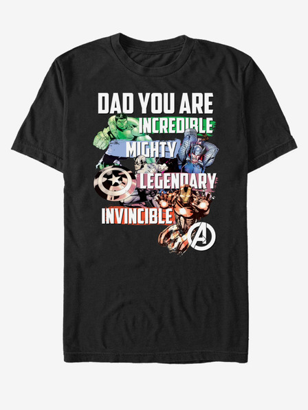 ZOOT.Fan Črna unisex majica ZOOT.Fan Marvel Avenger Dad