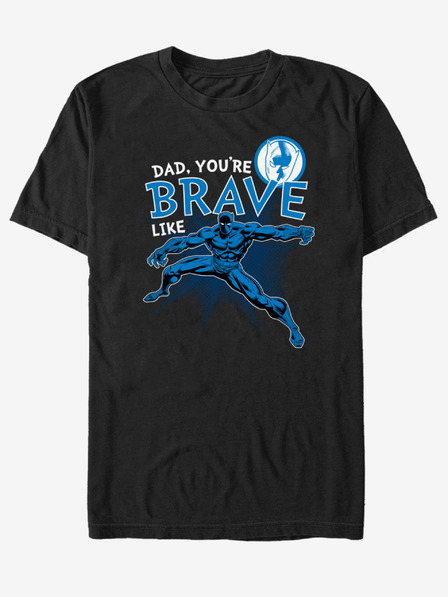 ZOOT.Fan Črna unisex majica ZOOT.Fan Marvel Brave Like Dad
