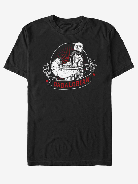 ZOOT.Fan Črna unisex majica ZOOT.Fan Star Wars Mando Badge
