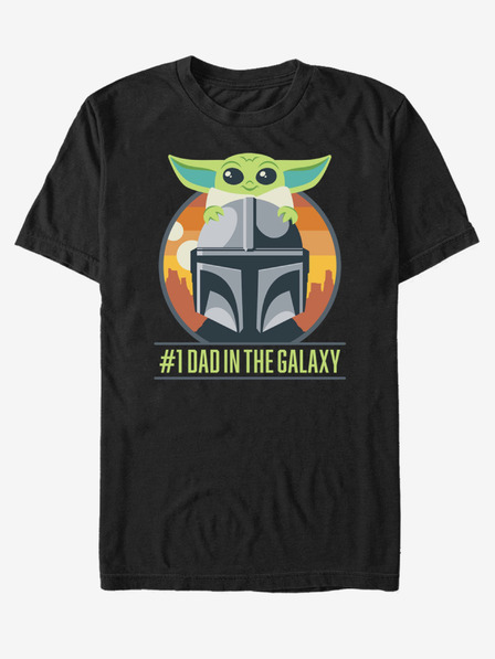 ZOOT.Fan Črna unisex majica ZOOT.Fan Star Wars Mando Piggy Back