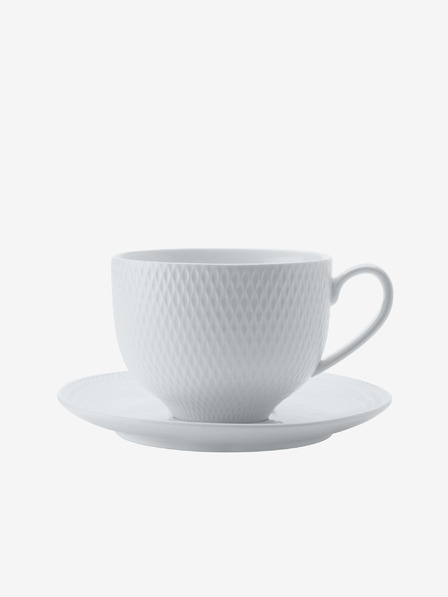 Maxwell & Williams Beli porcelan Diamonds 220ml Maxwell & Williams čajna skodelica in krožnik