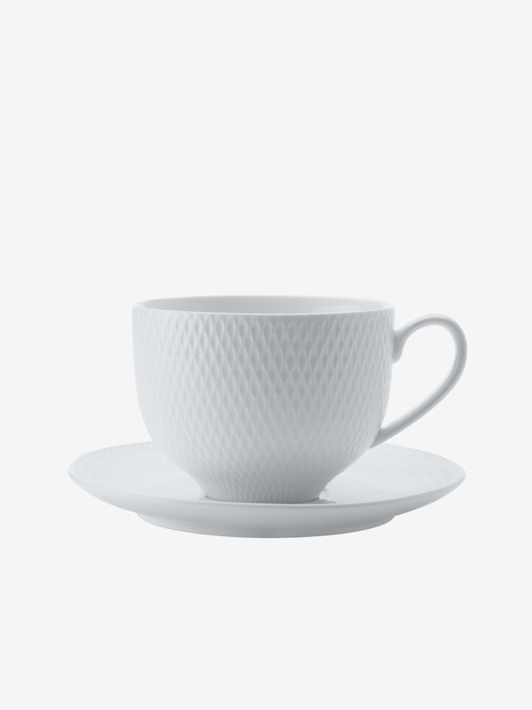 Maxwell & Williams Beli porcelan Diamonds 220ml Maxwell & Williams čajna skodelica in krožnik