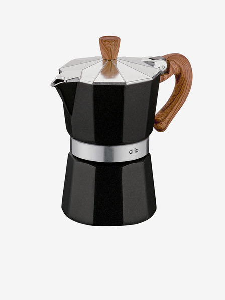Cilio Črni aparat za moka kavo/espreso Classico Natura za 3 skodelice Cilio