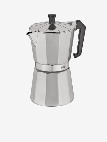 Cilio Srebrni aluminijasti indukcijski aparat za kavo/espresso Classico za 6 skodelic Cilio