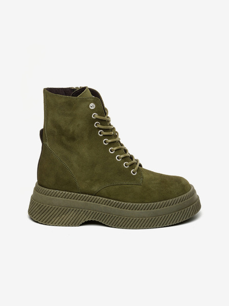Steve Madden Temnozeleni ženski gležnjarji iz semiša Steve Madden Gaja